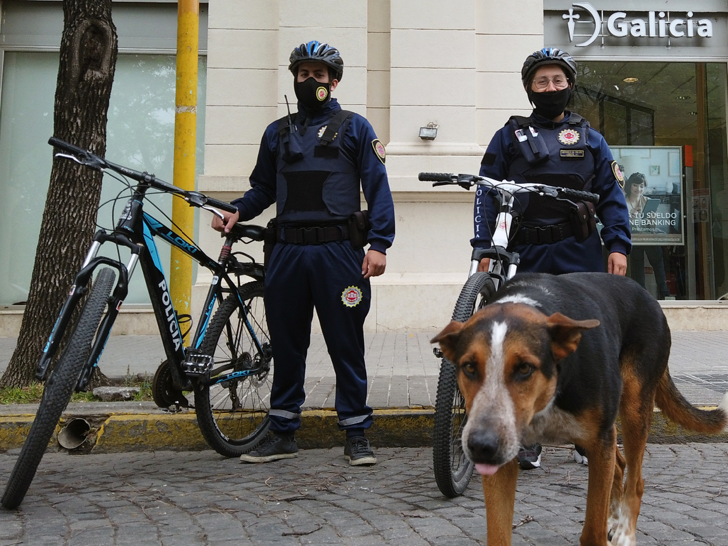 Fausto, el callejero que hace guardia con los bicis policías