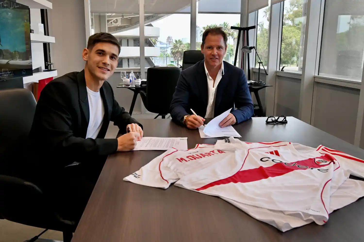 Martínez Quarta y el presidente Brito.