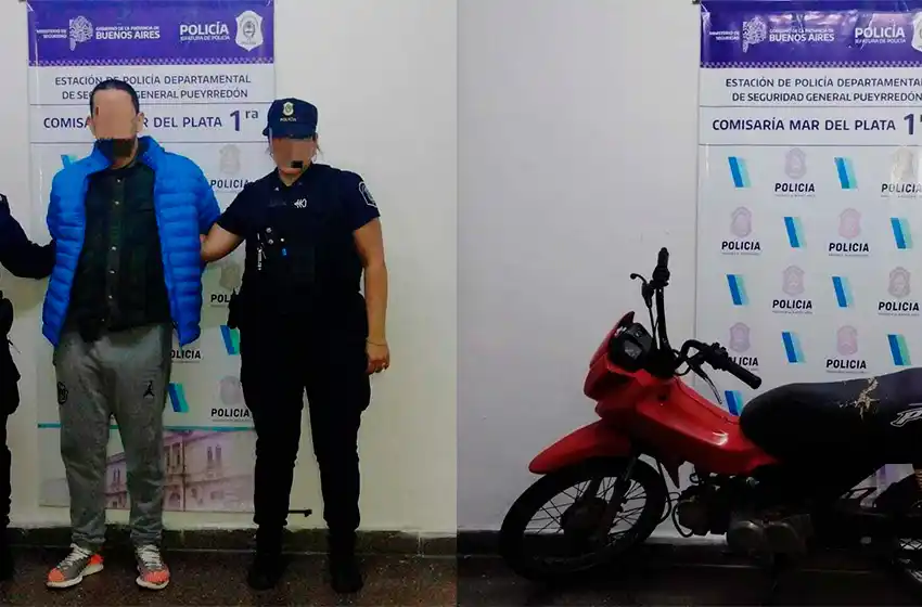 Lo atrapan a bordo de una moto robada en Pinamar