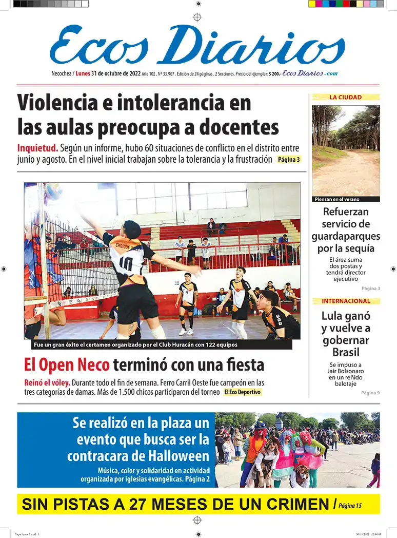 Tapa del 31 de octubre de 2022