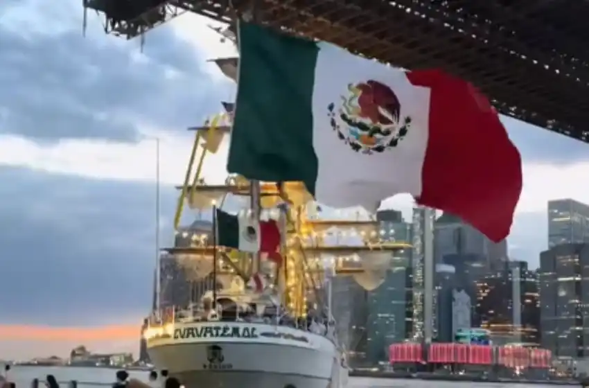 Nueva York: un buque mexicano chocó contra el puente de Brooklyn y dejó dos muertos