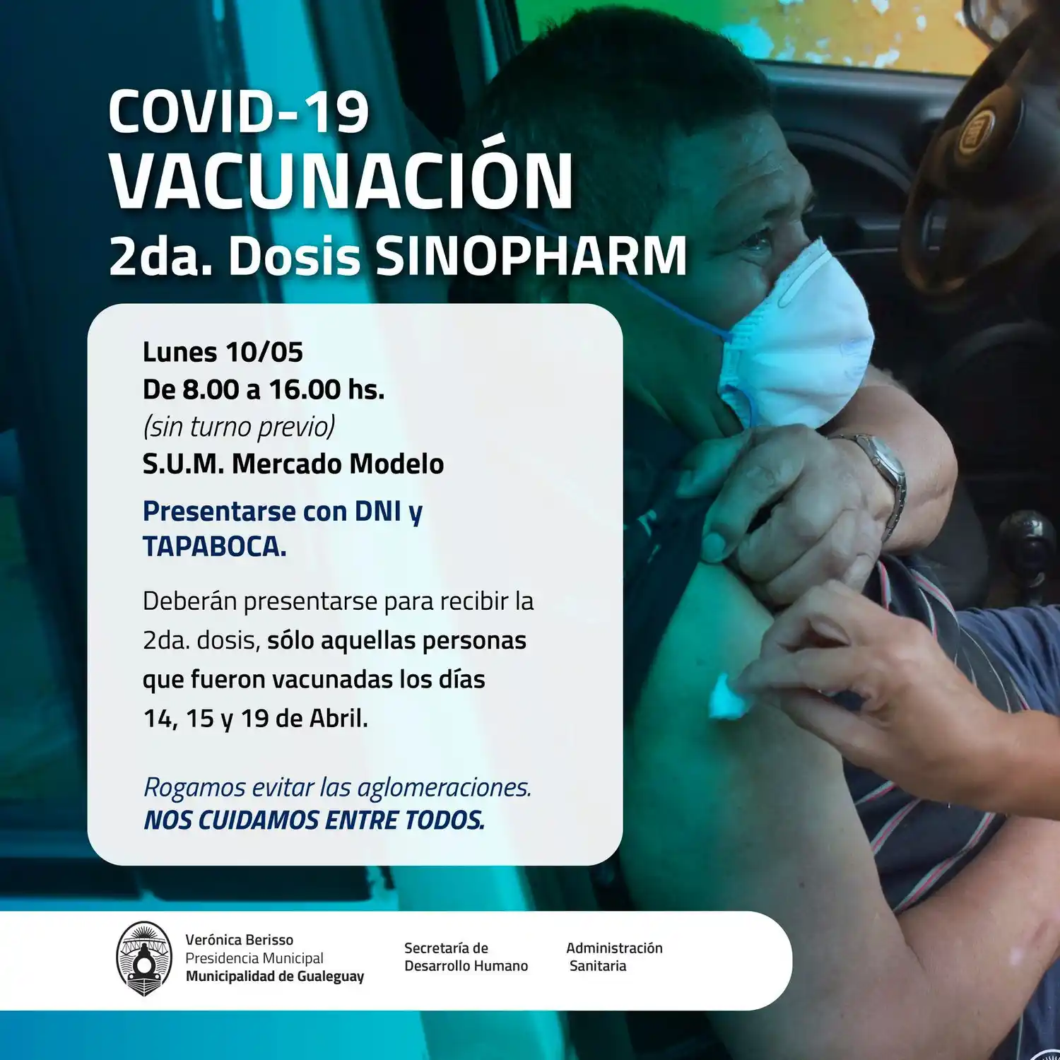 Vacunación: aplicarán la segunda dosis de Sinopharm