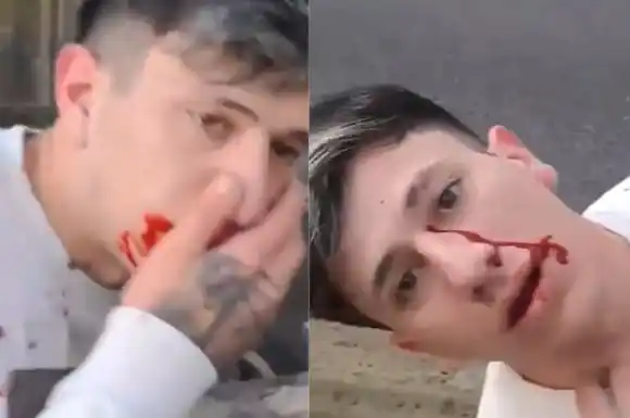 Completamente borracho a bordo de un Audi, chocó tres autos, volcó y "recibió su merecido" por otros conductores