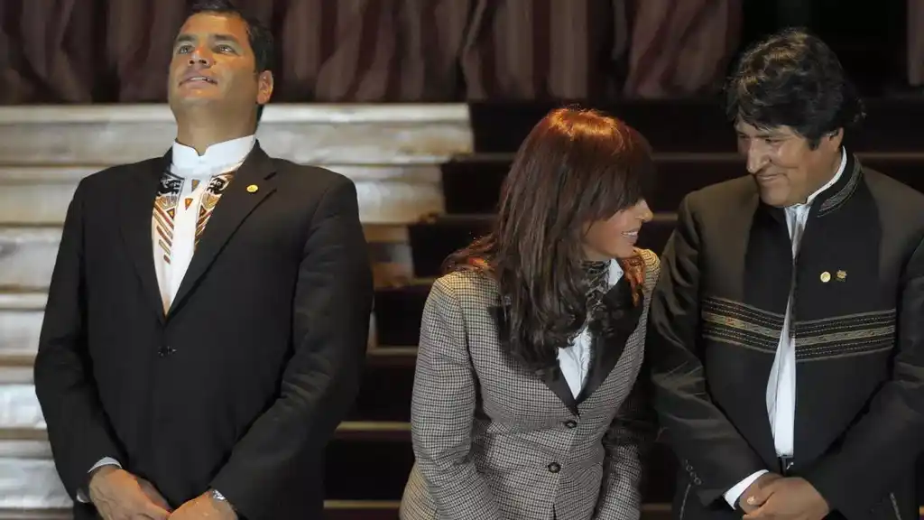 Correa, Cristina y Evo Morales