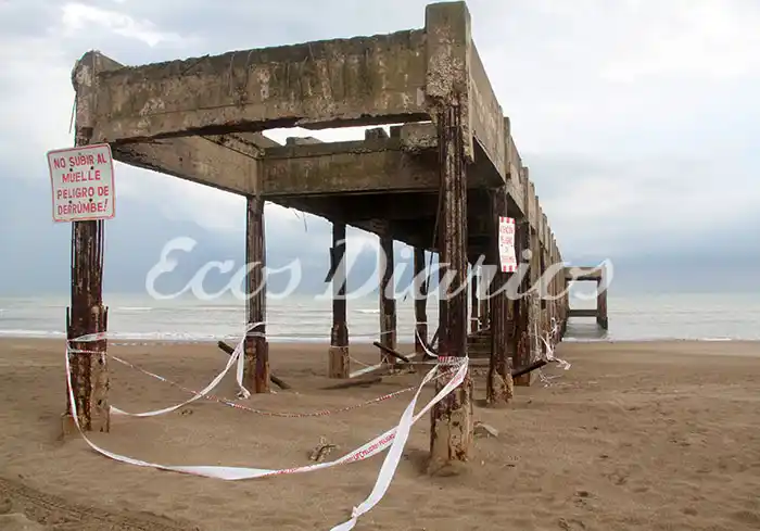 Muelle. Se derrumbó parte de la estructura