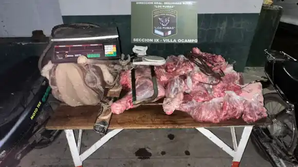 Tres detenidos y 70 kilos de carne incautada tras un operativo por abigeato