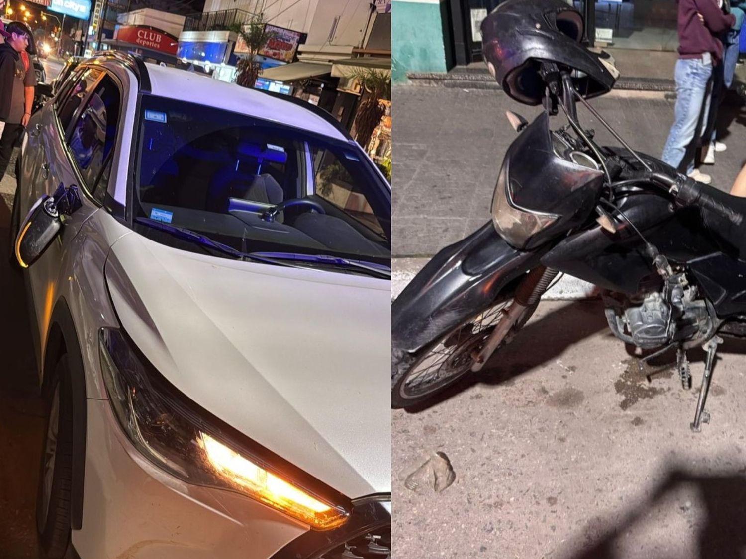 Accidente en pleno centro: adolescente chocó en moto contra auto que conducía otra joven