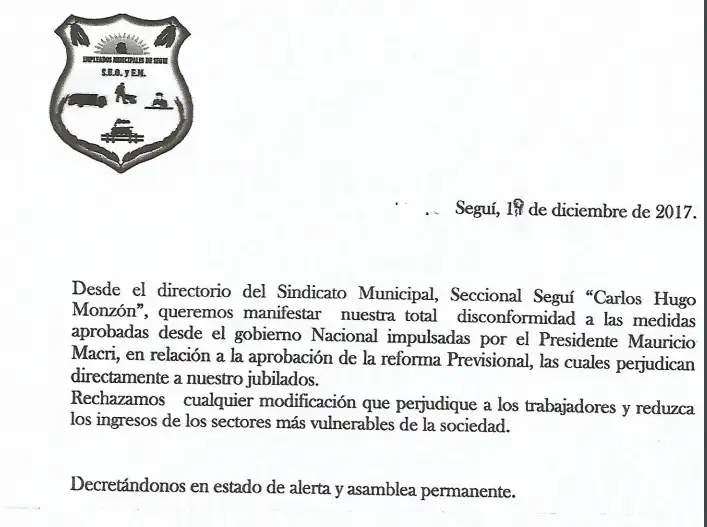 Disconformidad con las medidas aprobadas