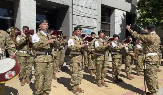 La Banda Militar pasó por El Eco para celebrar el Día de la Música