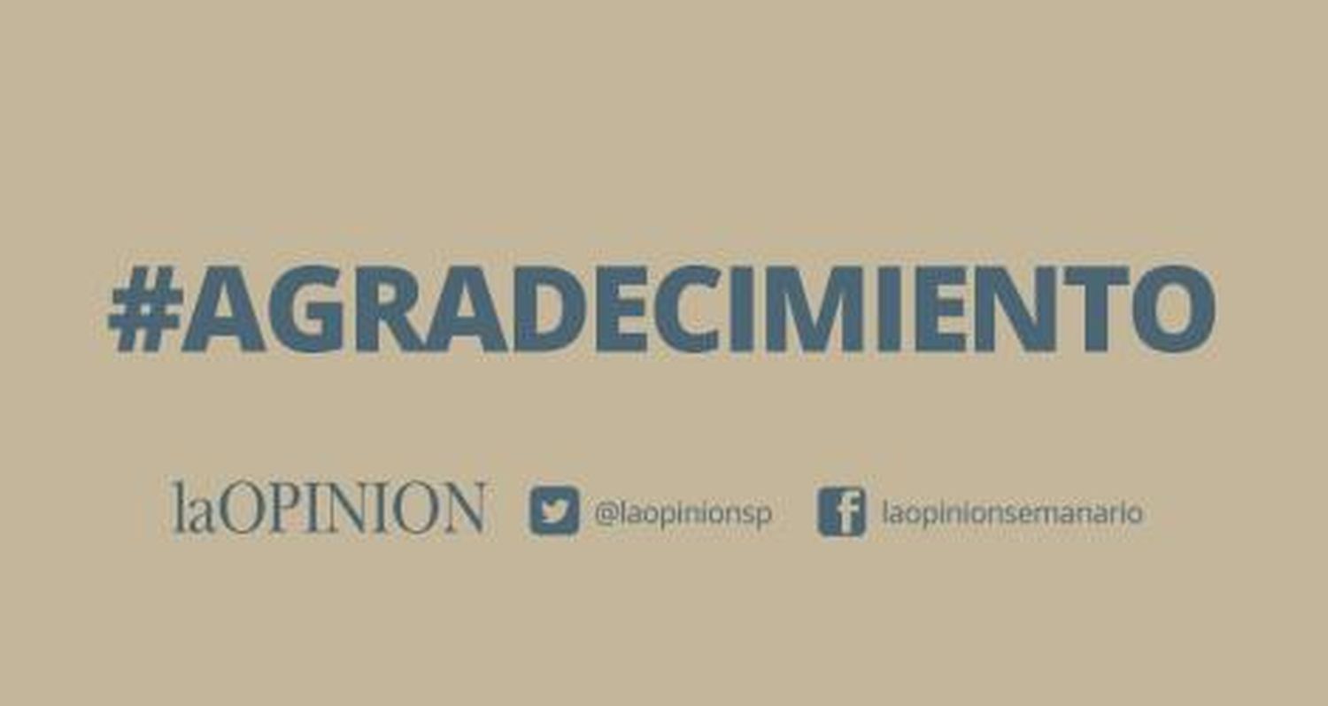 Agradecimiento al hospital