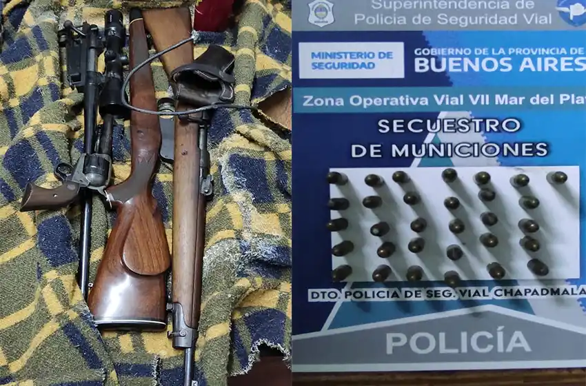 Los detuvieron en un control con tres armas de fuego: uno se fugó