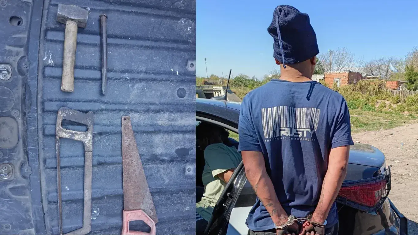 Detuvieron a seis hombres cuando intentaban robar cables de una columna de alumbrado en Rosario