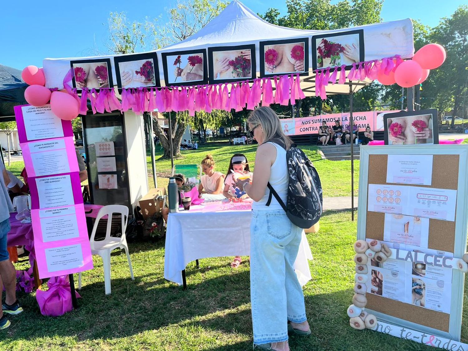 LALCEC San Pedro celebró el Día Mundial del Cáncer de Mama con actividades de concientización en el Paseo Público