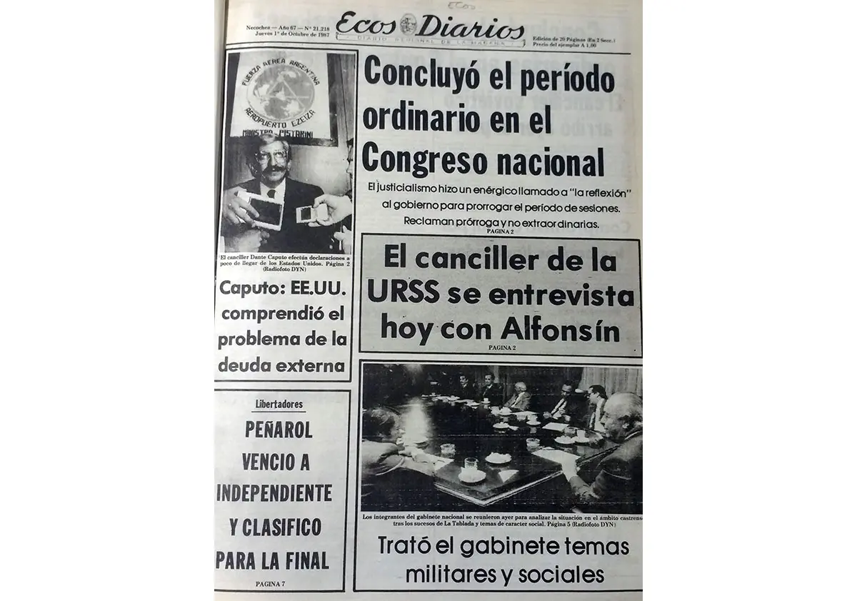 Jueves 1º de octubre de 1987