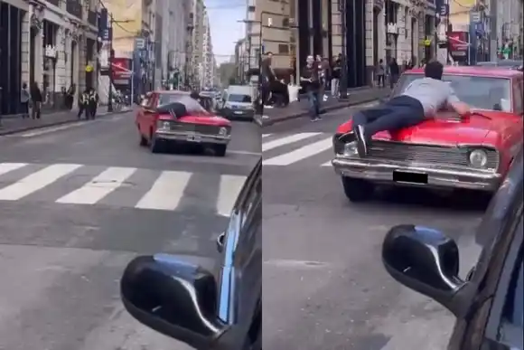 Violencia en el centro de Rosario: un automovilista intentó huir de la policía y atropelló a dos personas