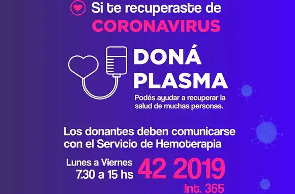 Balcarce refuerza el pedido de donación de plasma para tratamientos de COVID-19