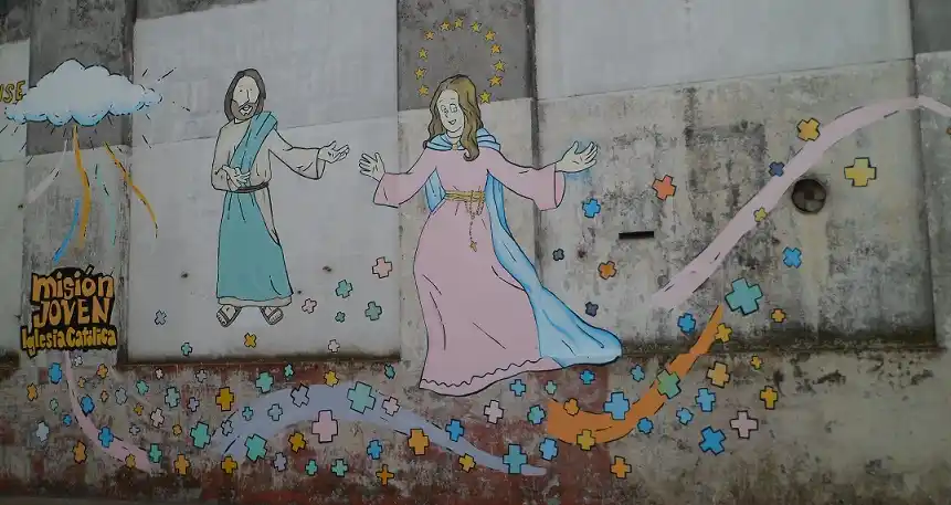 Las palabras de Francisco en los muros de la ciudad