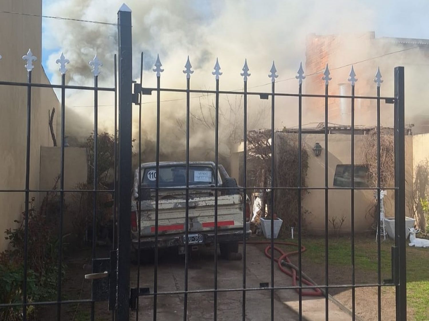 La vivienda incendiada.