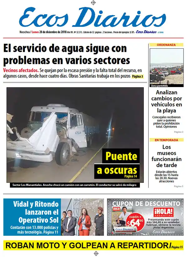 Tapa del 28 de diciembre de 2018