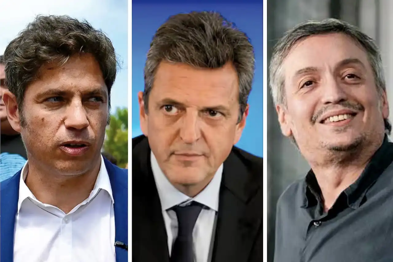 Kicillof, Massa y Kirchner formaron el frente de unidad Fuerza Patria.