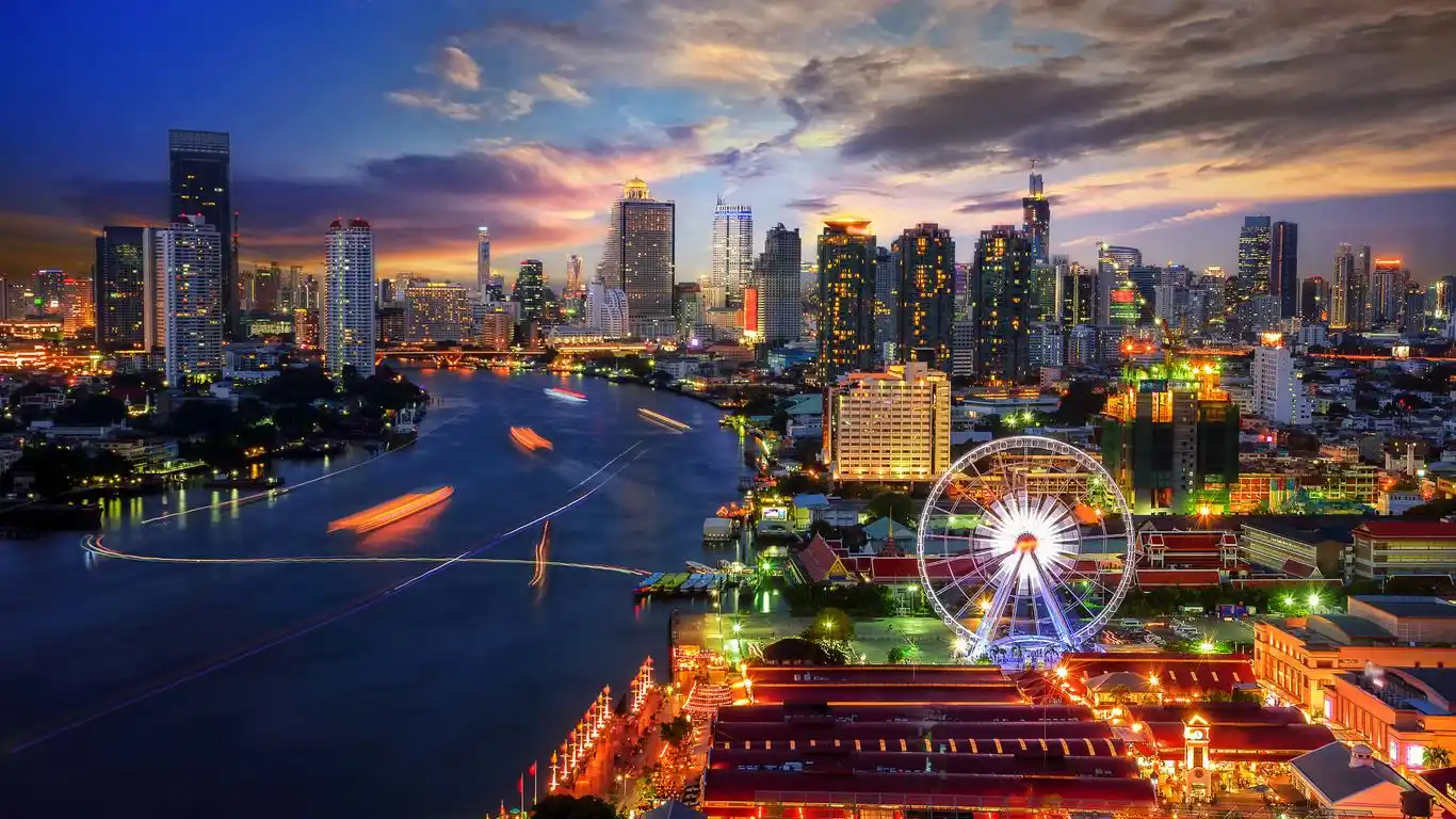 Imagen panorámica de Bangkok.