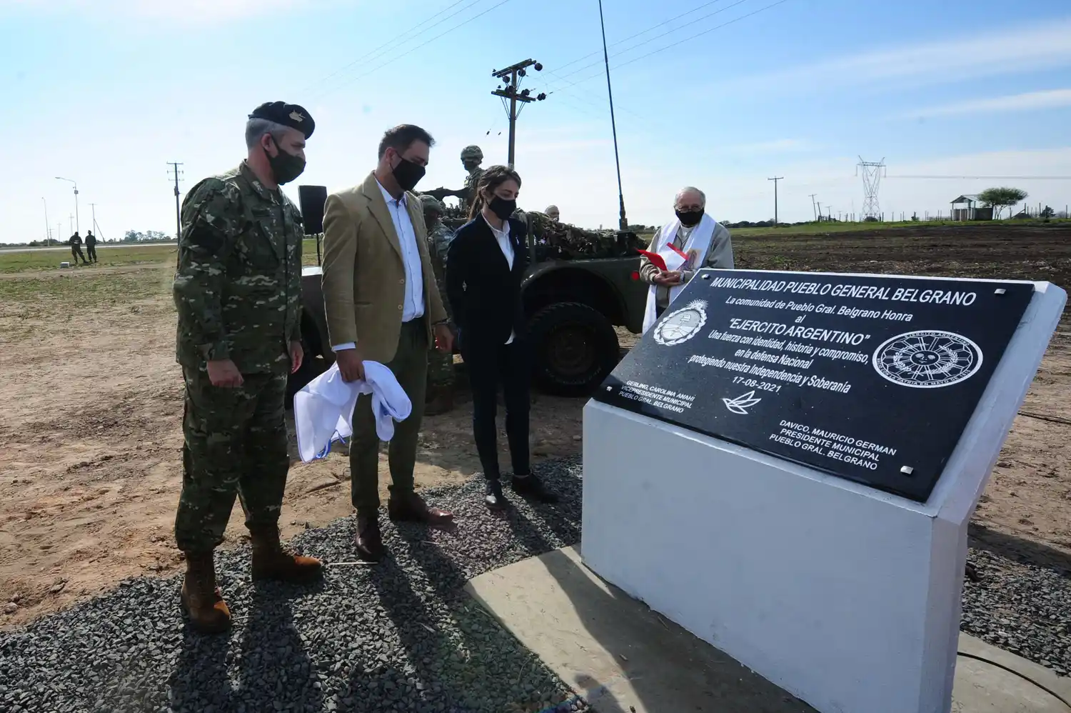 Pueblo Belgrano honró a San Martín con un homenaje al Ejército Argentino