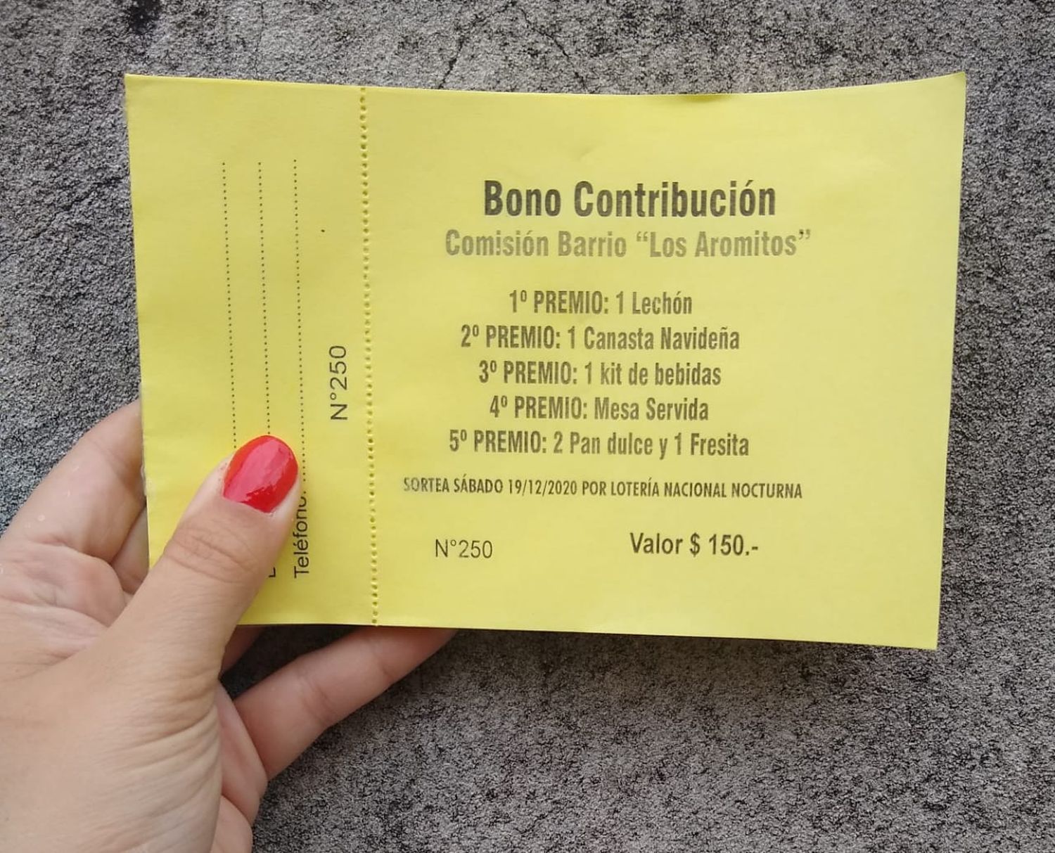 Bono de navidad de la Comisión de Fomento de Los Aromitos