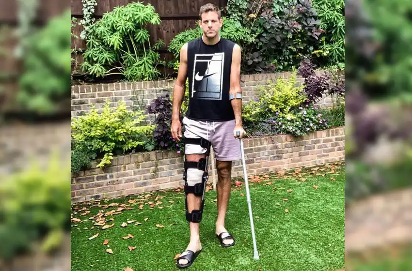 Del Potro sufrió otra fractura de rótula y será operado