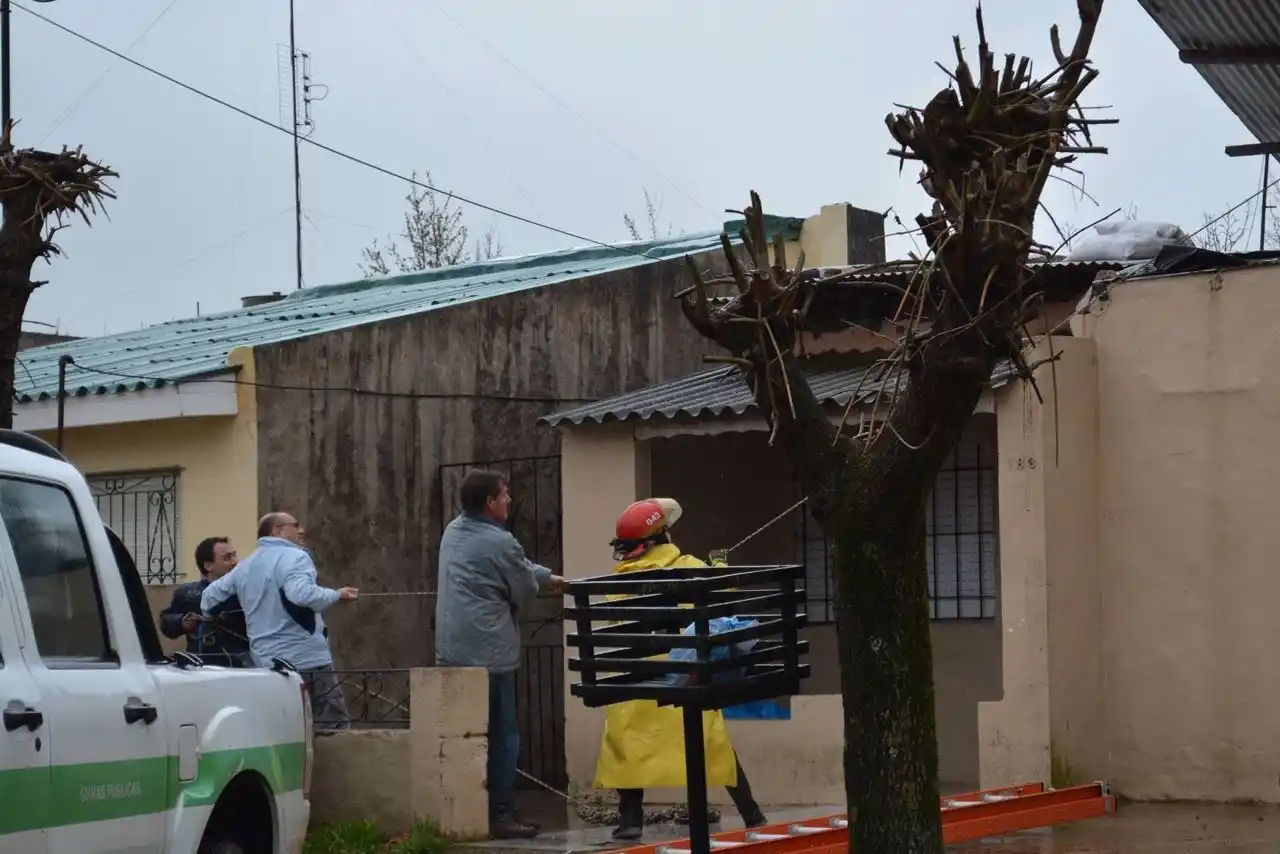 Se viralizó una foto de Reino trabajando en el temporal