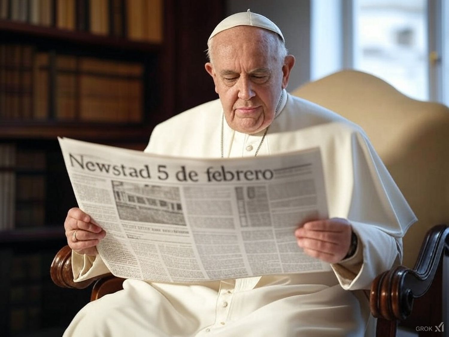 Santoral. Francisco, leyendo el Santoral del 5 de febrero.