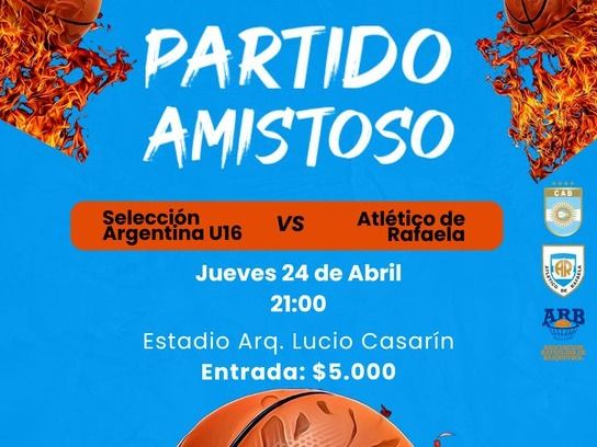 La Selección Argentina U16 disputa su primer amistoso en Rafaela