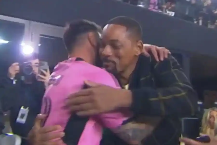 Video: el cálido saludo entre Messi y Will Smith en el debut del Inter Miami en la MLS