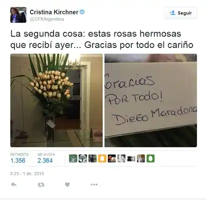 ¿Qué regalo le envió Maradona a la Presidenta? 