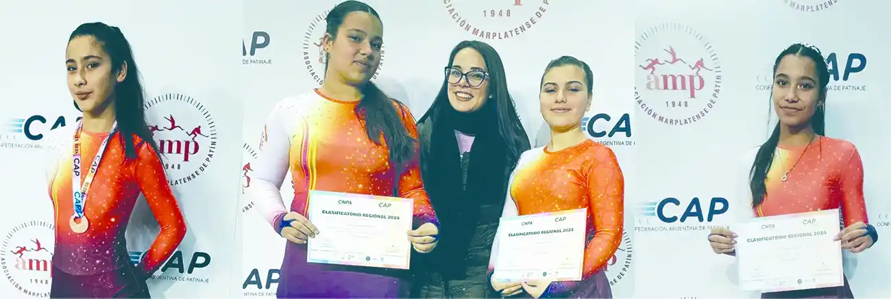Las patinadoras que representarán a Ave Fénix de la Sociedad Española