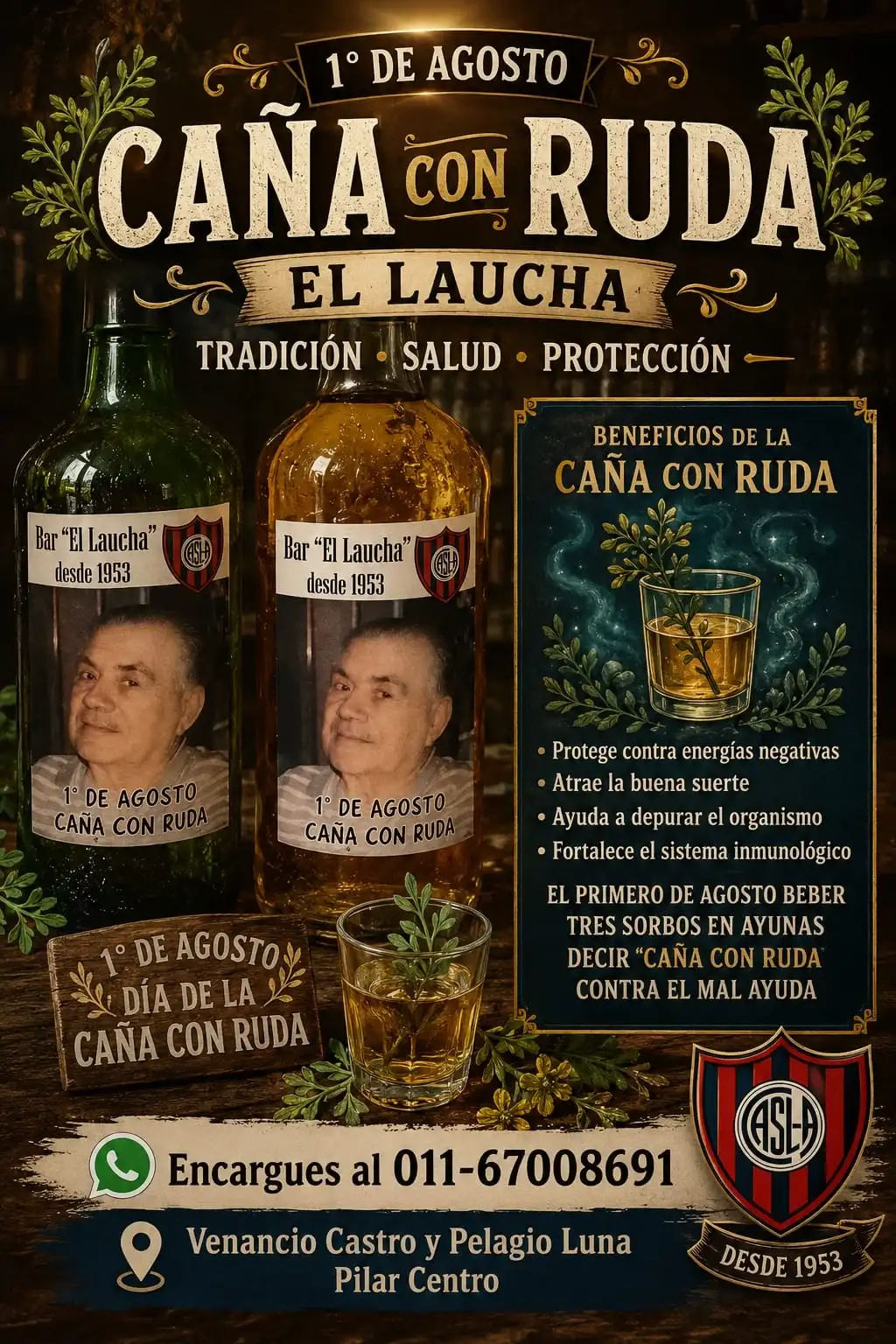 Bar El Laucha fabricó 500 botellas de caña con ruda para agosto - 1