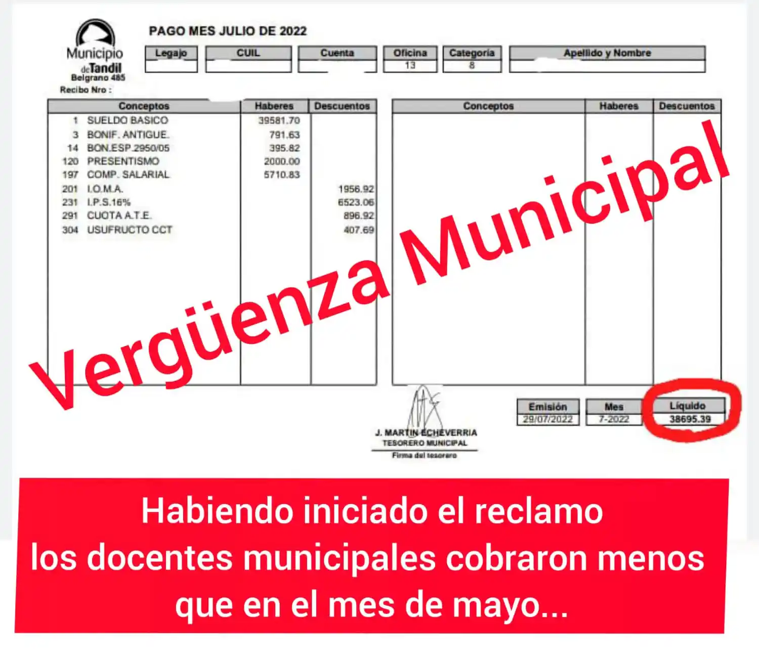Docentes Municipales denunciaron cobrar menos que  el mes pasado y que hasta ahora nunca las atendieron