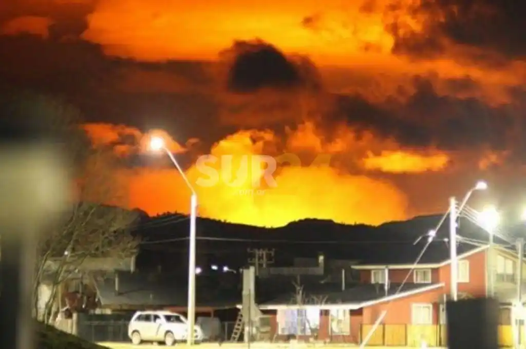 Incendio forestal en un Parque Nacional trasandino