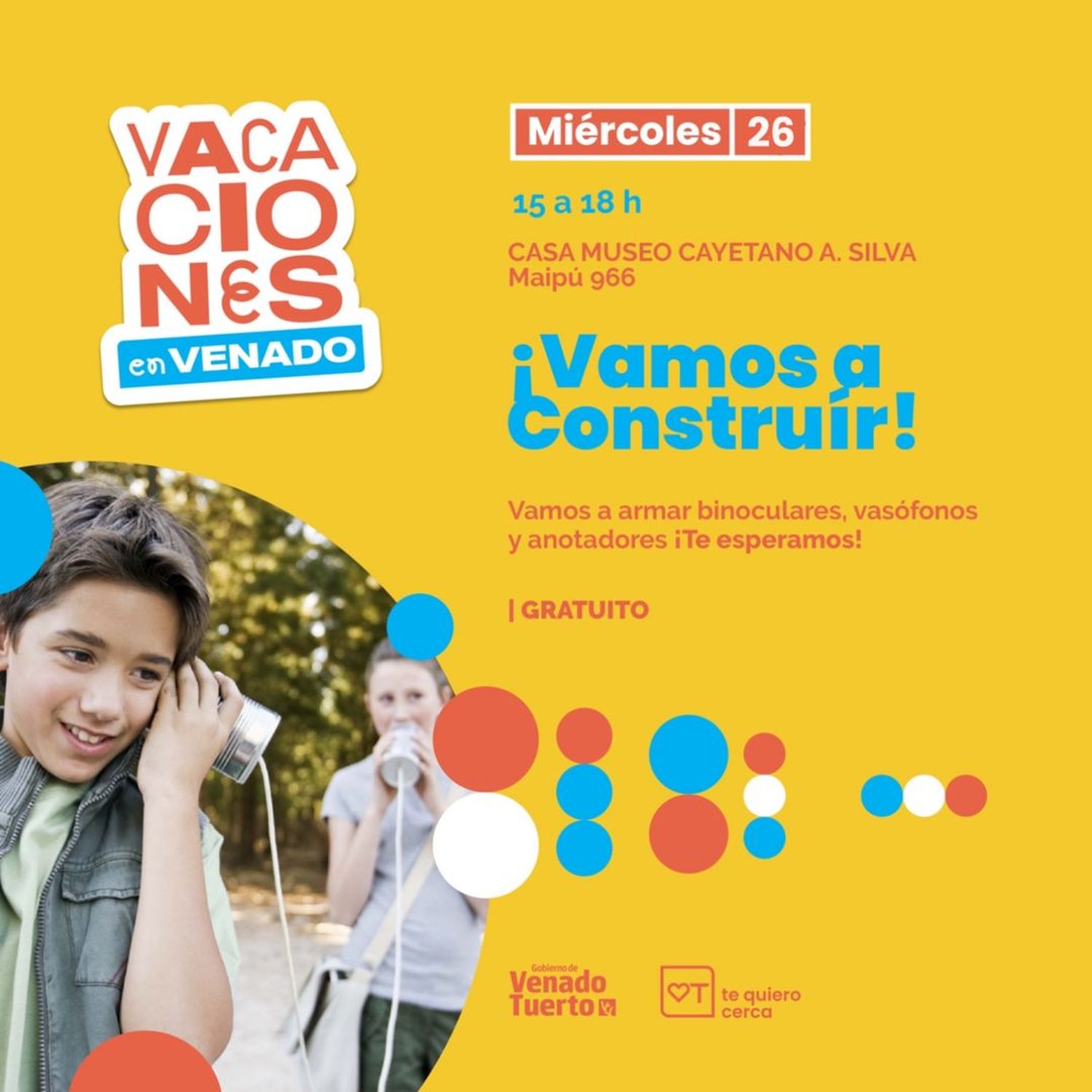 “Vamos a construir”, la propuesta para este miércoles de vacaciones en la Casa Museo