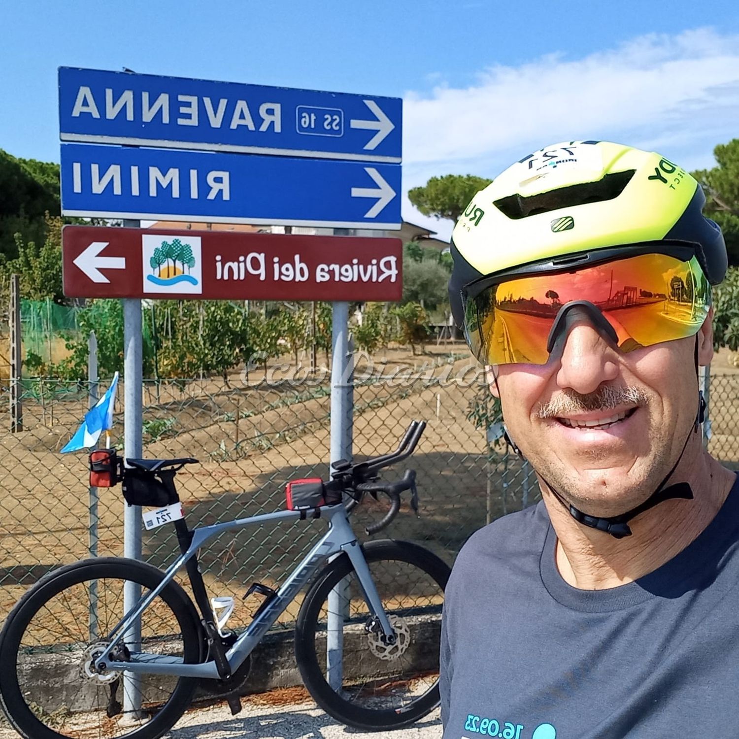 Héctor Escobar, donde participó del IRONMAN de Italia