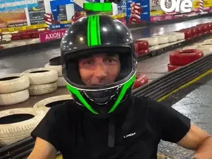 Scaloni ganó las dos carreras que disputó en el kartódromo de Rosario.Foto:TyC Sports