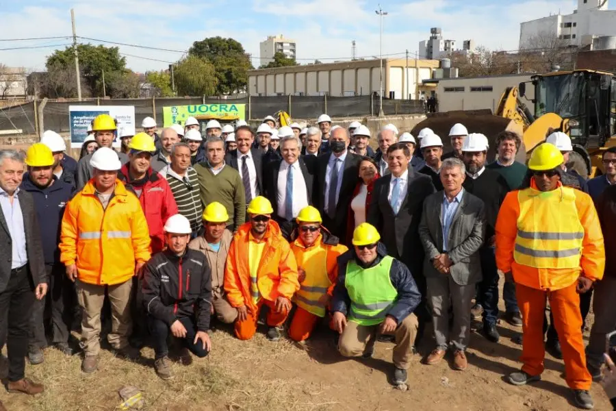 Perotti y Fernández participaron del inicio de obras para la ampliación de las Plantas Potabilizadoras de Santa Fe y Granadero Baigorria
