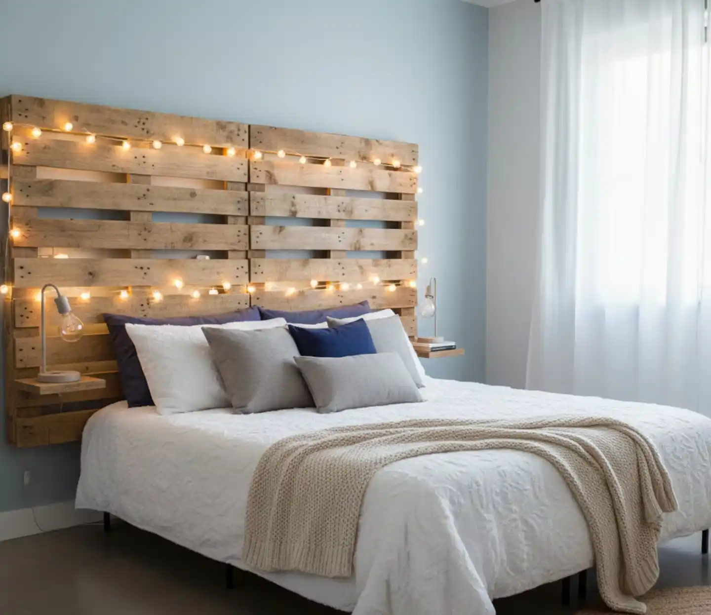 Los respaldos con pallets se pueden decorar a gusto. (Imagen ilustrativa IA Gemini)