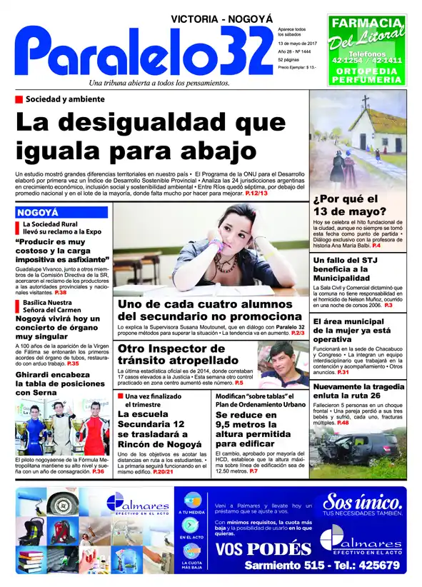Esta es la tapa de la edición Victoria – Nogoyá de este sábado