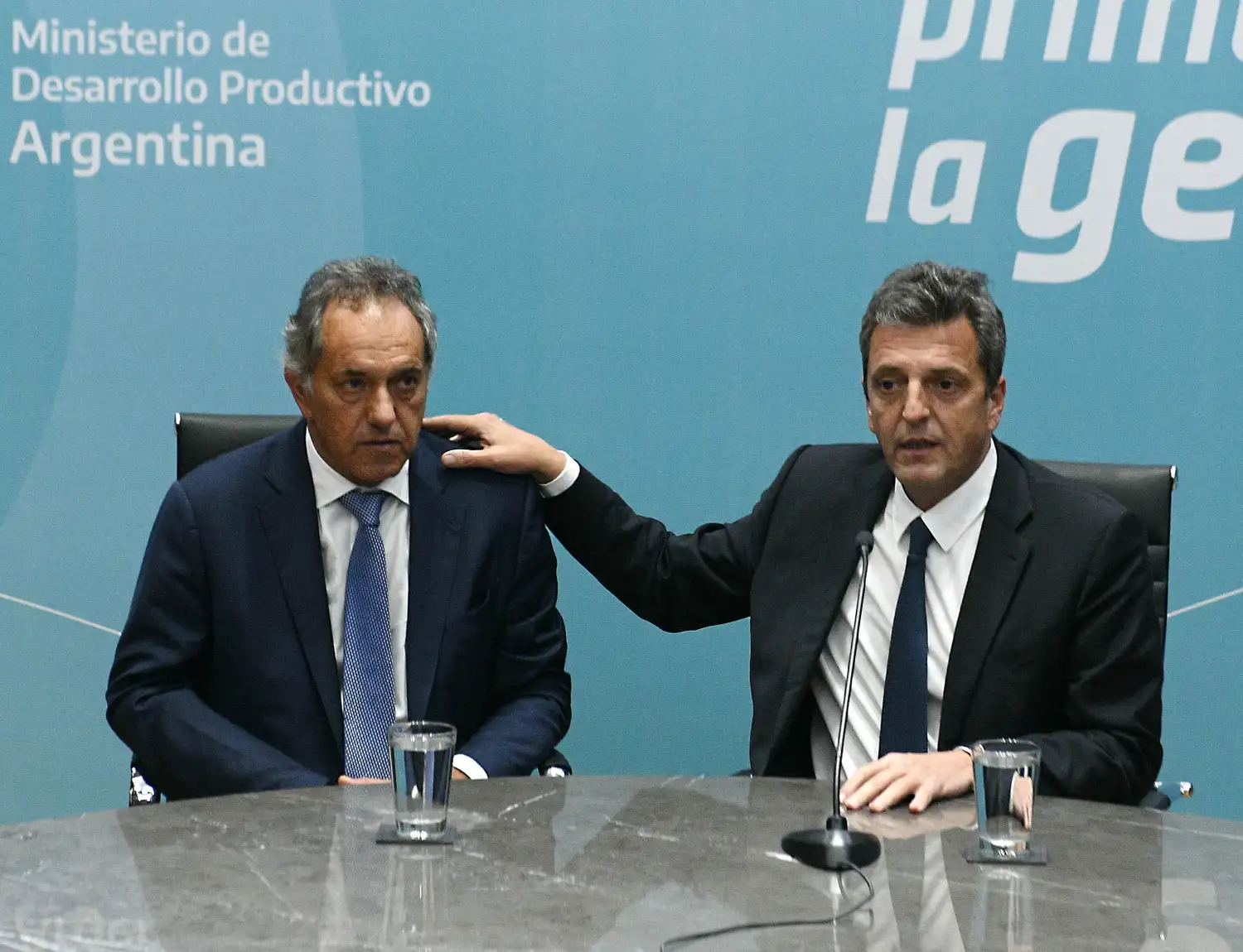 Sergio Massa visitó ayer a Daniel Scioli en el ministerio de Desarrollo.