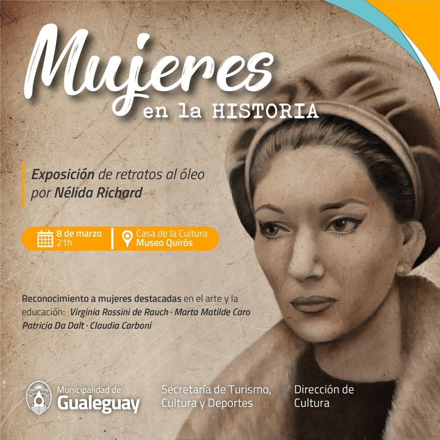 Día de la Mujer: el municipio distinguirá a mujeres destacadas en el arte, la cultura y la educación