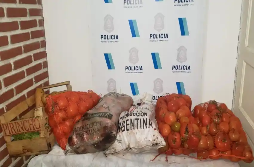 Robo de verduras sin freno: atraparon a dos hombres fugándose de un campo