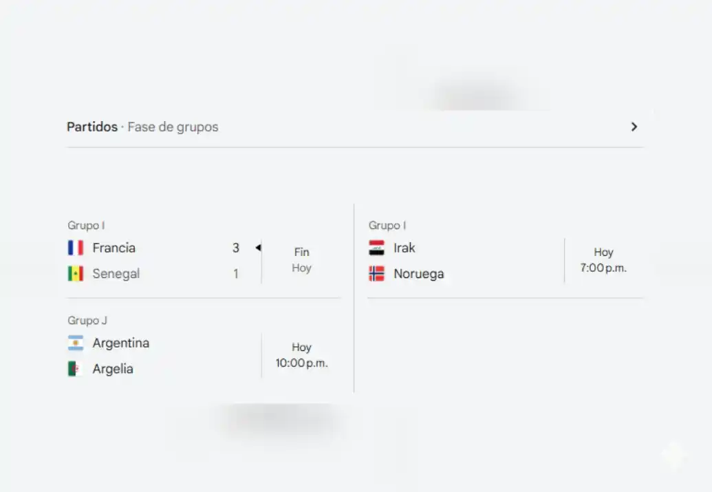 Los partidos del Mundial, hoy martes