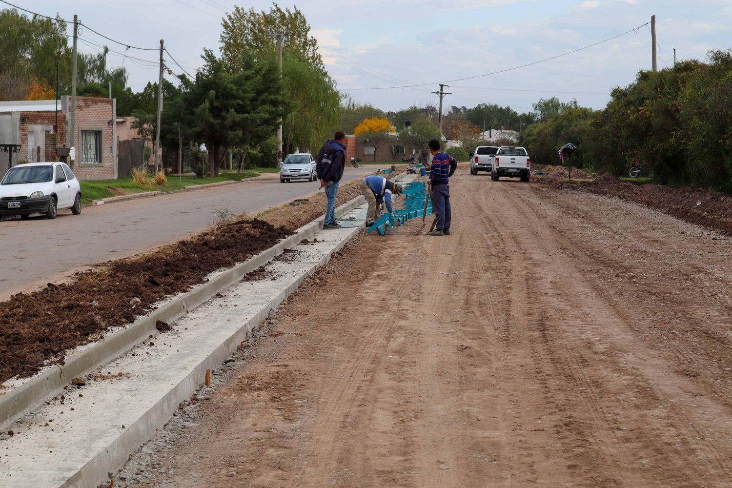 Trabajan en obras de pavimento