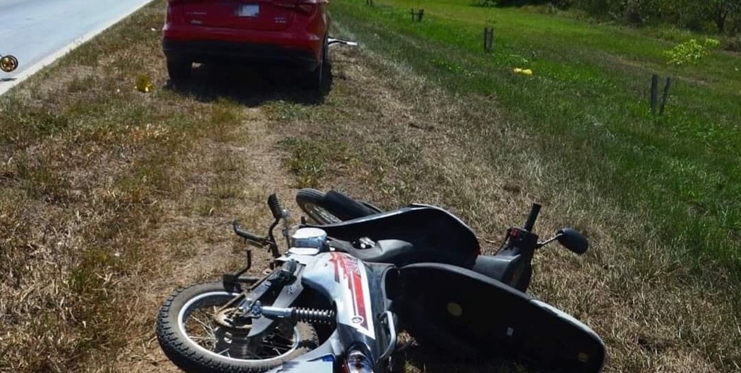 Falleció una motociclista tras un choque con un auto sobre la Ruta Nacional 86