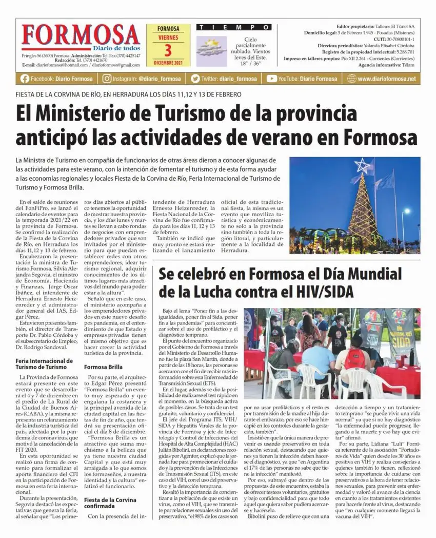 Tapa y Contratapa 3 de diciembre de 2021
